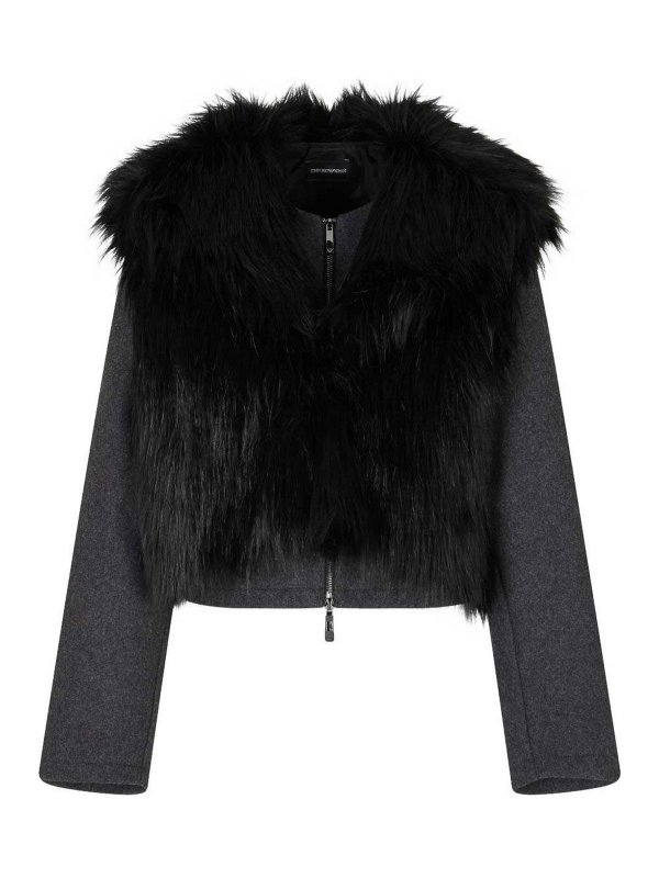 EMPORIO ARMANI: Fourrure - Manteau En Fourrure - Gris