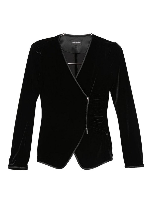EMPORIO ARMANI: blazers - Velvet Blazer Jacket