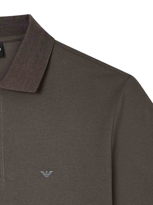 EMPORIO ARMANI: polo shirts online - Logo Cotton Polo Shirt