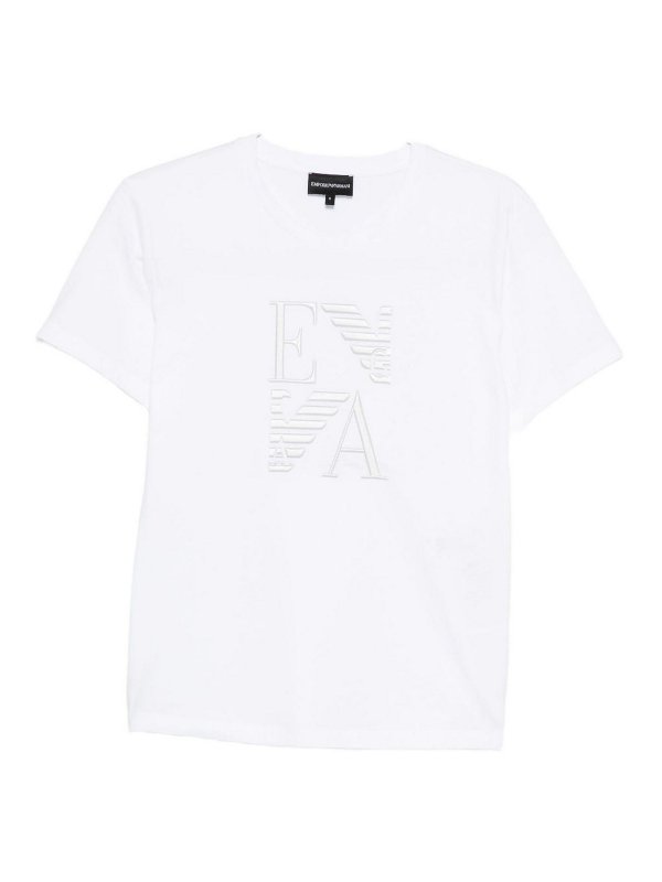 EMPORIO ARMANI: t-shirts - Logo Cotton T-Shirt