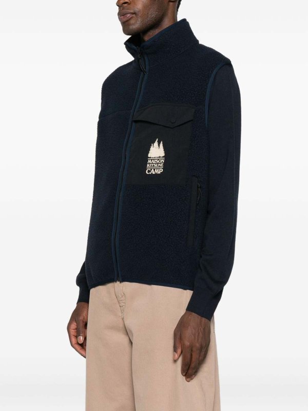 MAISON KITSUNÉ: Gilets tricot online - Gilet - Bleu