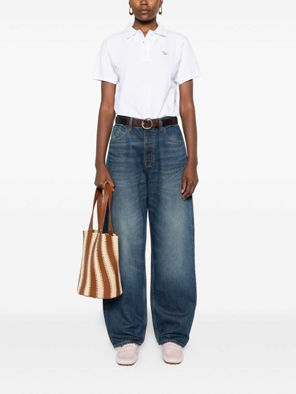 Baby Fox Cotton Polo Shirt shop online: MAISON KITSUNÉ