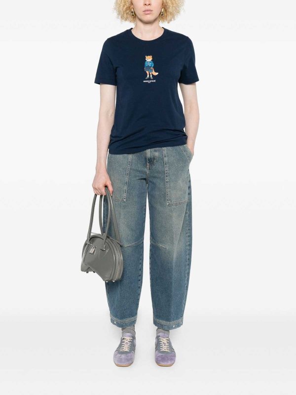 MAISON KITSUNÉ: T-shirts online - T-Shirt - Bleu