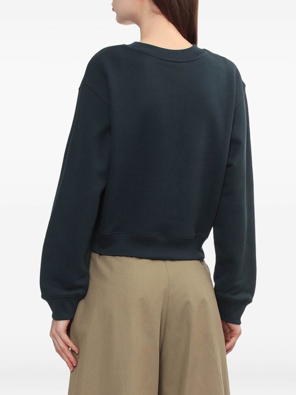 MAISON KITSUNÉ: Sweatshirts & Sweaters online - Lady Fox Cotton Cropped Sweatshirt