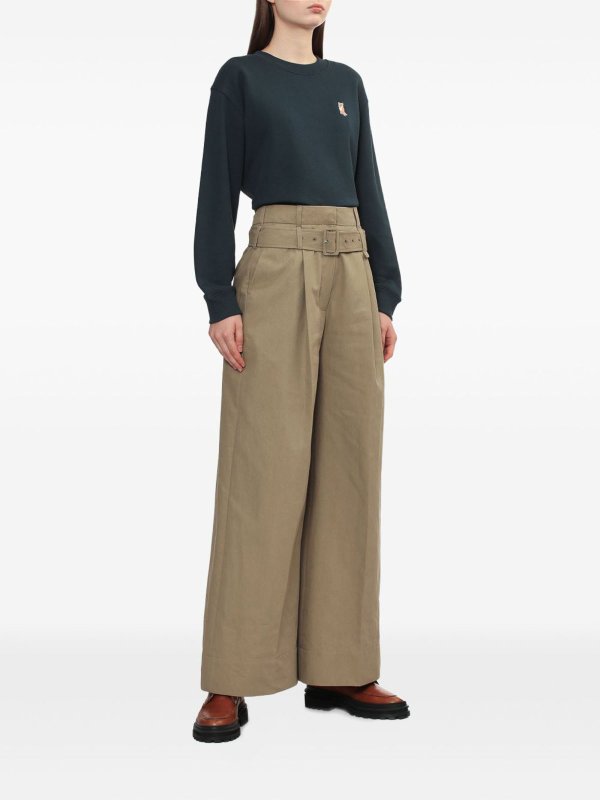 The Best Shops MAISON KITSUNÉ: Sweatshirts & Sweaters - Lady Fox Cotton Cropped Sweatshirt