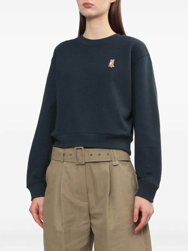 MAISON KITSUNÉ buy online Lady Fox Cotton Cropped Sweatshirt