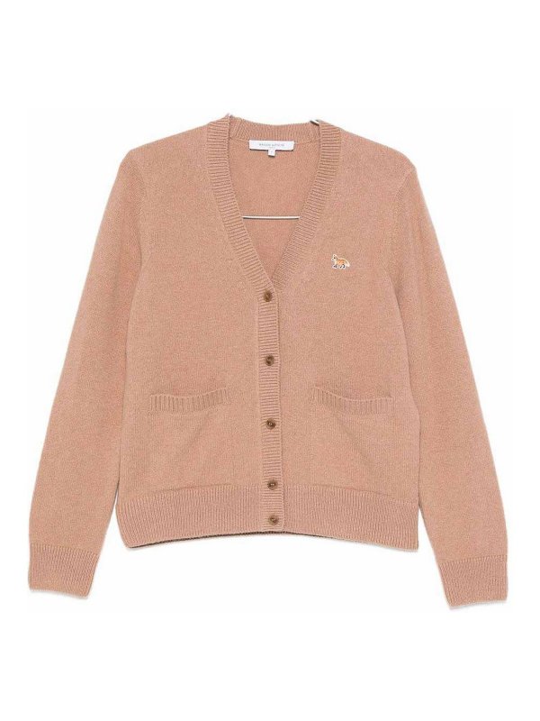 MAISON KITSUNÉ: Cardigans - Cardigan - Camel