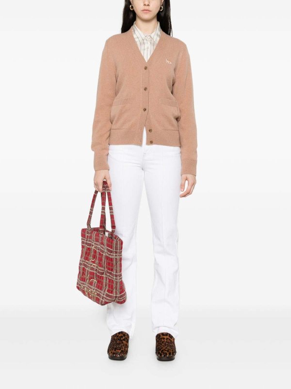 The Best Shops MAISON KITSUNÉ: Cardigans - Cardigan - Camel