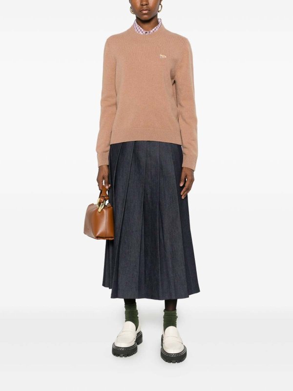 MAISON KITSUNÉ: crew necks online - Baby Fox Wool Jumper