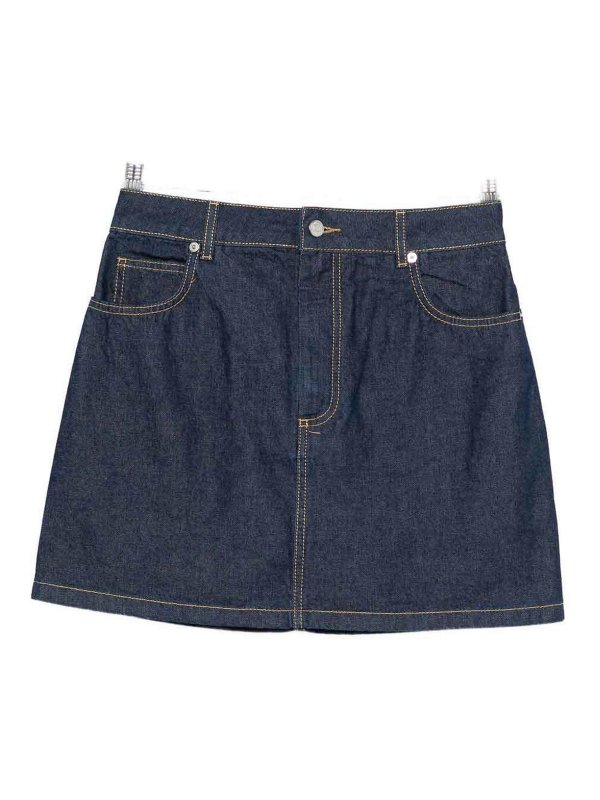 MAISON KITSUNÉ: mini skirts - Denim Mini Skirt