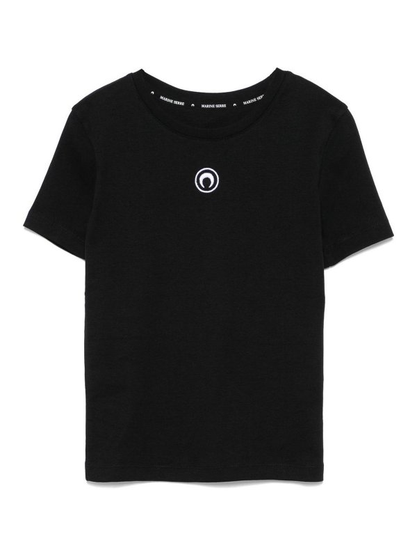 MARINE SERRE: T-shirts - T-Shirt - Noir