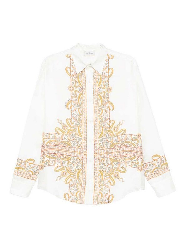 PIERRE-LOUIS MASCIA: casual jackets - Embroidered Silk Shirt
