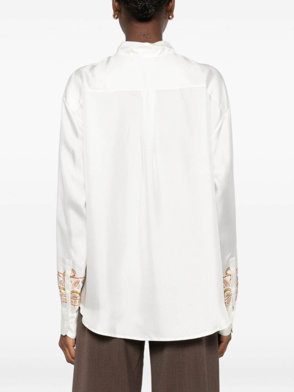 PIERRE-LOUIS MASCIA: casual jackets online - Embroidered Silk Shirt