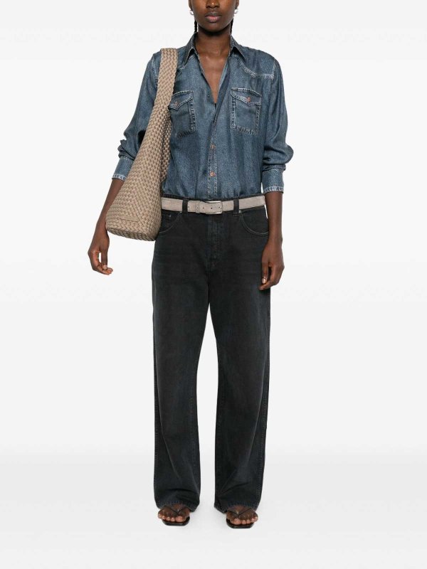 Denim Print Silk Shirt shop online: PIERRE-LOUIS MASCIA