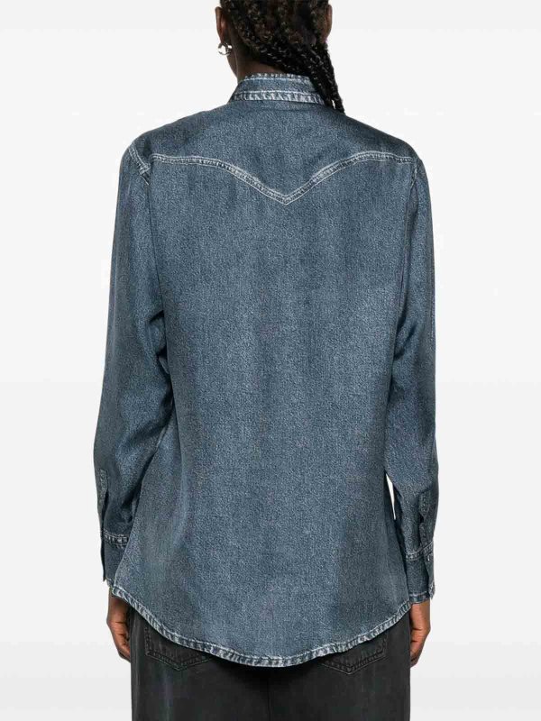 PIERRE-LOUIS MASCIA buy online Denim Print Silk Shirt