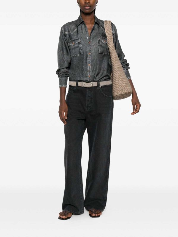 The Best Shops PIERRE-LOUIS MASCIA: casual jackets - Denim Print Silk Shirt