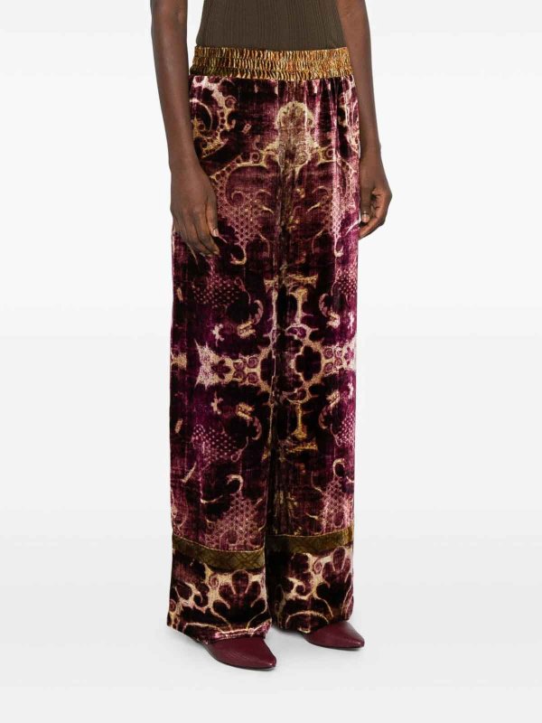 PIERRE-LOUIS MASCIA buy online Velvet Wide-Leg Trousers
