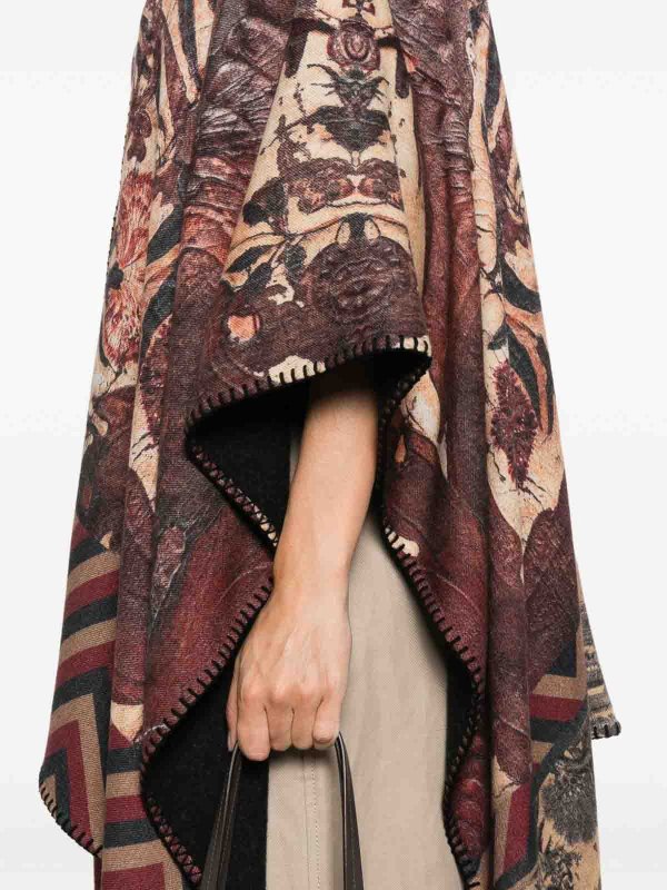 Wool Printed Poncho shop online: PIERRE-LOUIS MASCIA