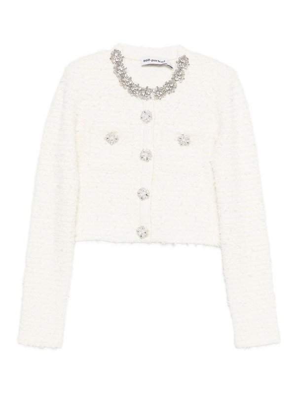 Self Portrait: Cardigans - Cardigan - Beige