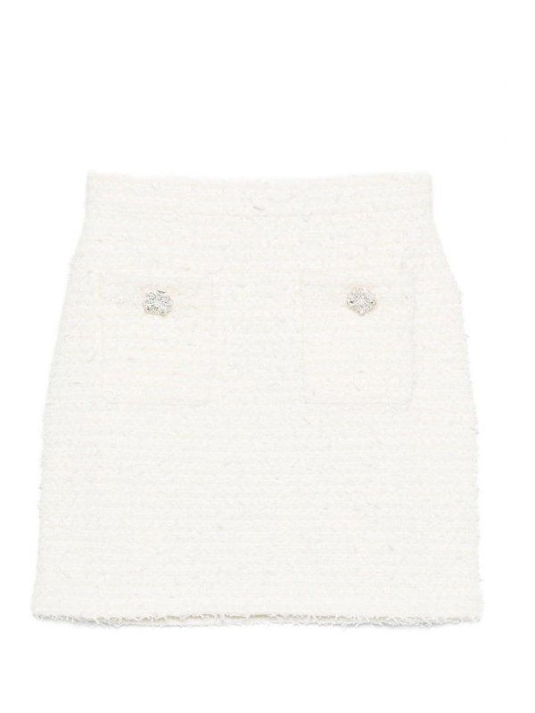 Self Portrait: mini skirts - Crystal Embellished Mini Skirt