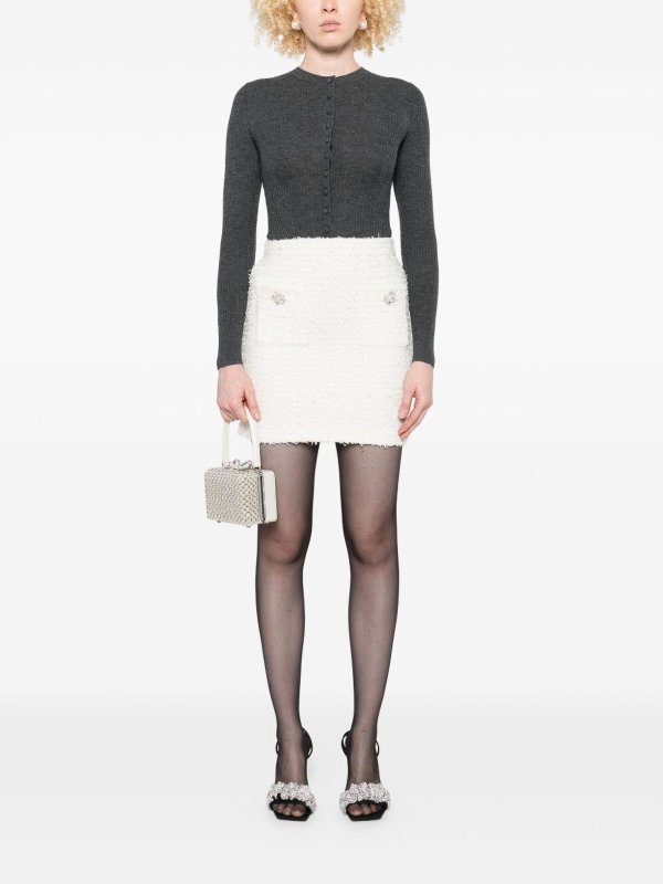 Self Portrait: mini skirts online - Crystal Embellished Mini Skirt