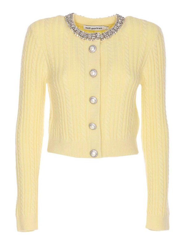 Self Portrait: cardigans - Crewneck Cardigan