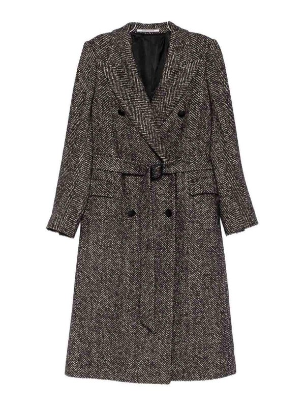 TAGLIATORE: knee length coats - Wool Blend Double-Breasted Coat