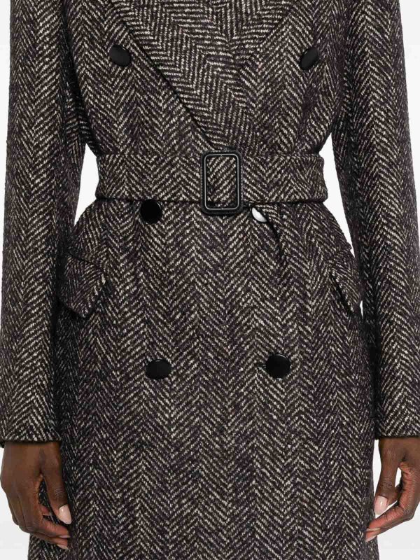 Wool Blend Double-Breasted Coat shop online: TAGLIATORE