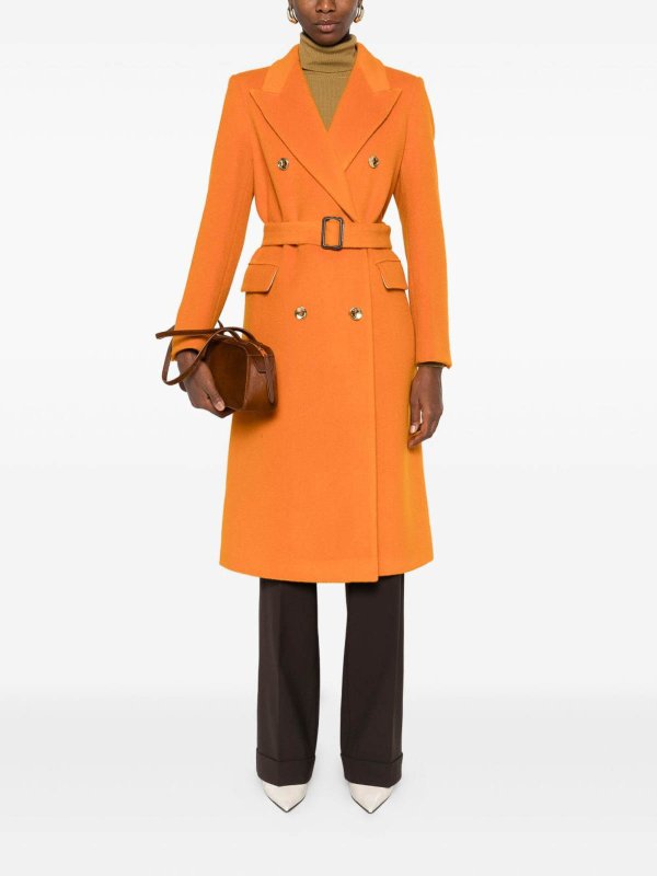 TAGLIATORE: knee length coats online - Wool Double-Bteasted Coat