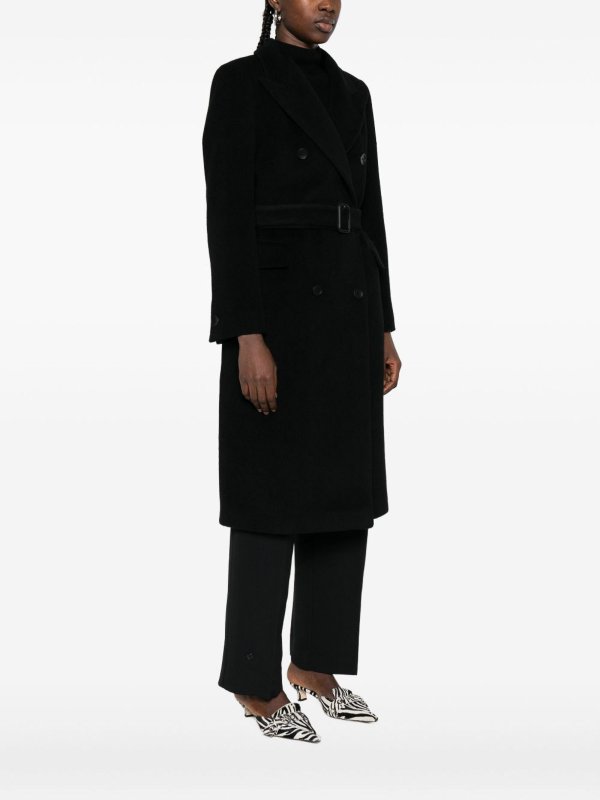 TAGLIATORE: knee length coats online - Wool Double-Bteasted Coat