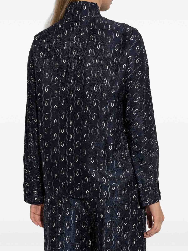 Jacquard Silk Shirt shop online: TORY BURCH