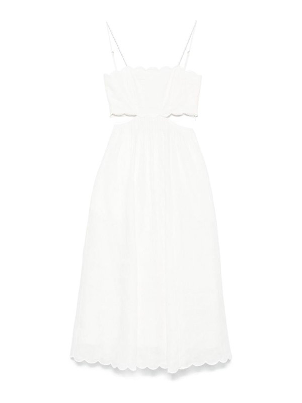 ZIMMERMANN: knee length dresses - Rhiannon Linen Midi Dress