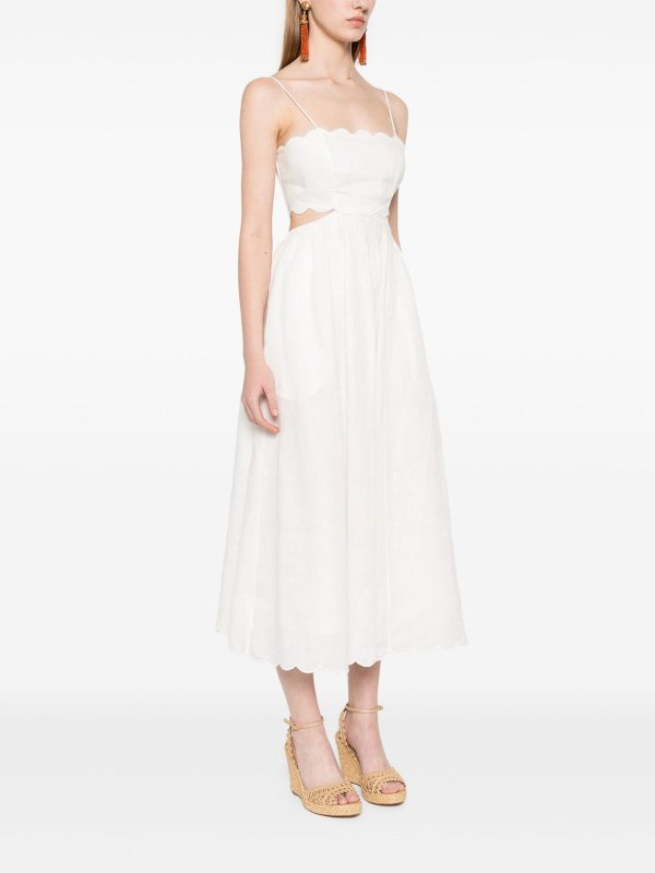 The Best Shops ZIMMERMANN: knee length dresses - Rhiannon Linen Midi Dress