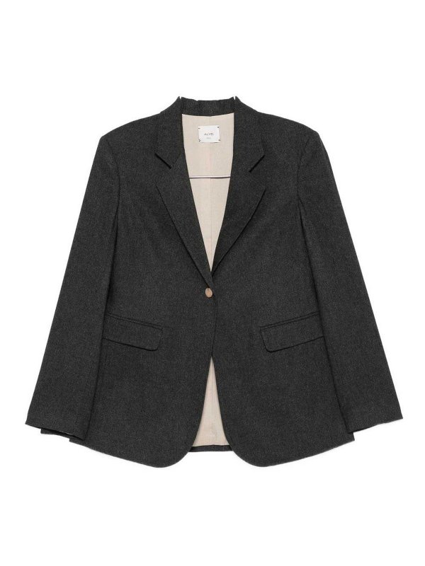 ALYSI: blazers - Flannel Single-Breasted Jacket