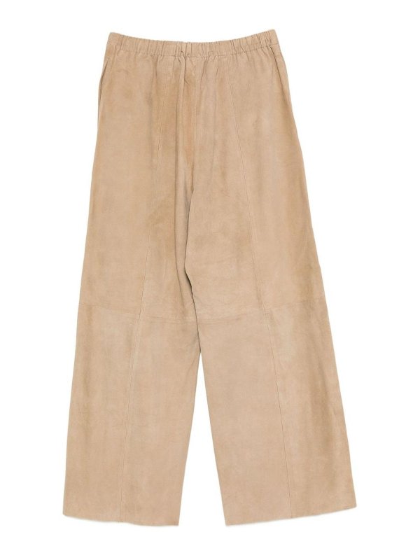 ALYSI: leather trousers online - Suede Leather Trousers