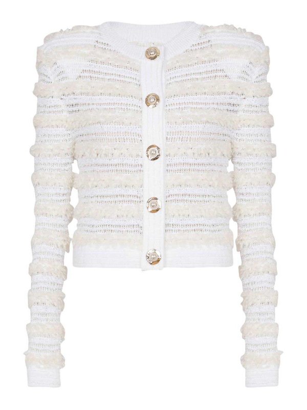 Balmain: Cardigans - Cardigan - Weiß