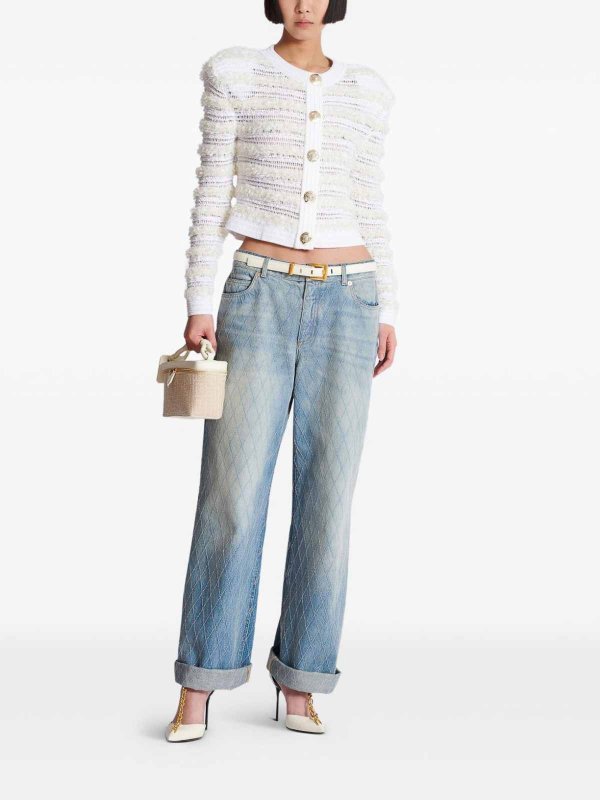 The Best Shops Balmain: Cardigans - Cardigan - Weiß