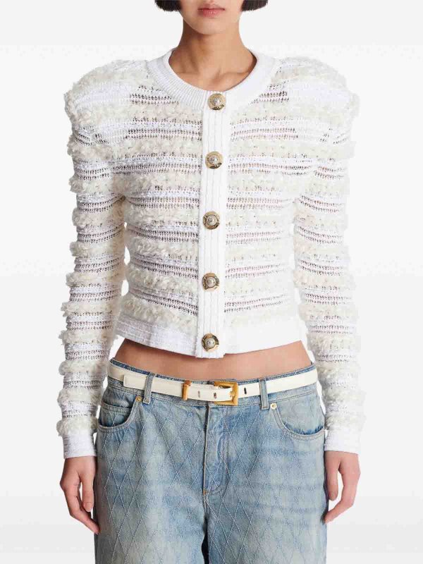 Cardigan - Weiß shop online: Balmain