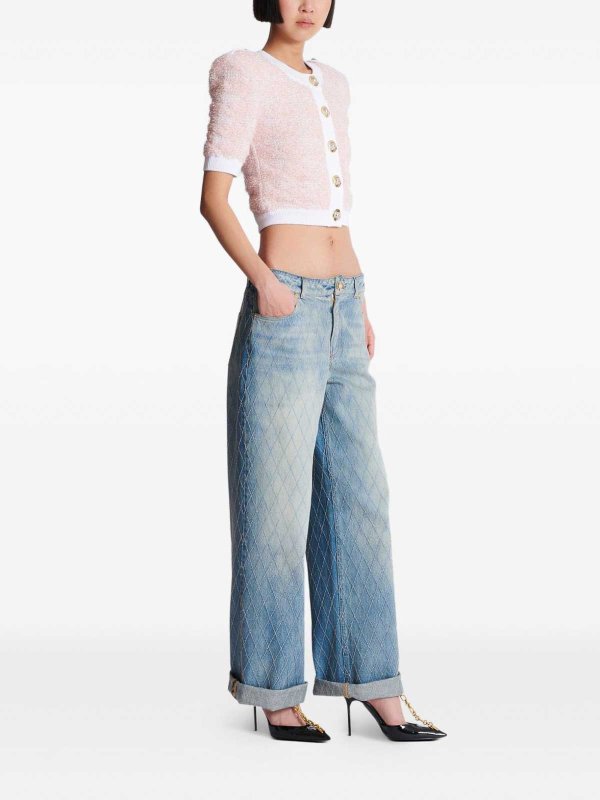 Balmain: Cardigans online - Cardigan - Couleur Chair