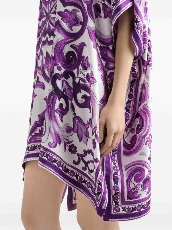 Maiolica Print Silk Kaftan shop online: DOLCE & GABBANA