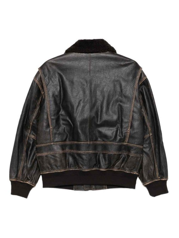 The Best Shops DUNST: Abrigos de cuero - Abrigo De Cuero - Marrón