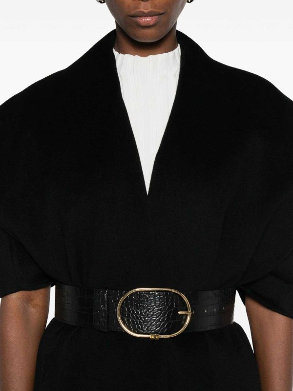 ELISABETTA FRANCHI: cappotti al ginocchio online - Cappotto con cintura in lana