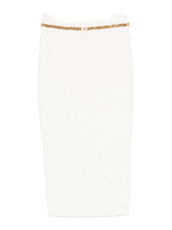 ELISABETTA FRANCHI: Knielange und Midi Röcke - Midirock - Weiß