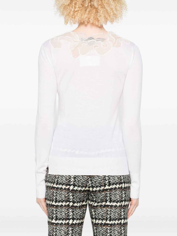 The Best Shops ERMANNO SCERVINO: Strickpullover mit Rundhalsausschnitt - Rundhalspullover - Weiß