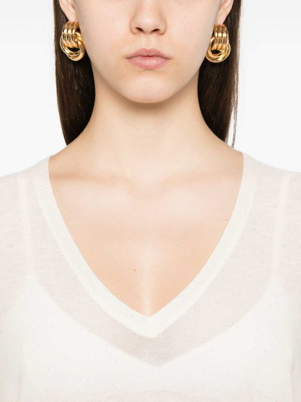 The Best Shops FABIANA FILIPPI: Suéteres con cuello pico - Suéter Cuello Redondo - Blanco