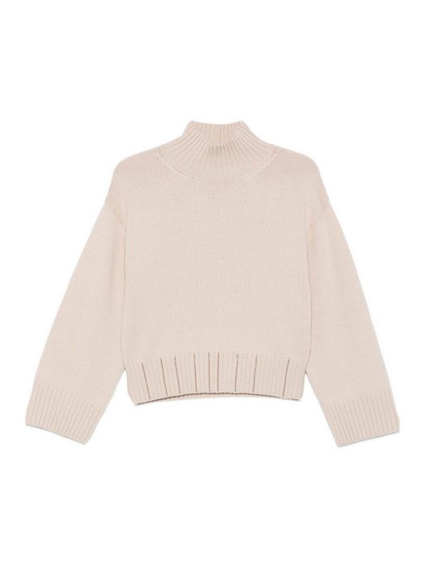 FABIANA FILIPPI: Strickpullover mit Rundhalsausschnitt - Rundhalspullover - Hellrosa