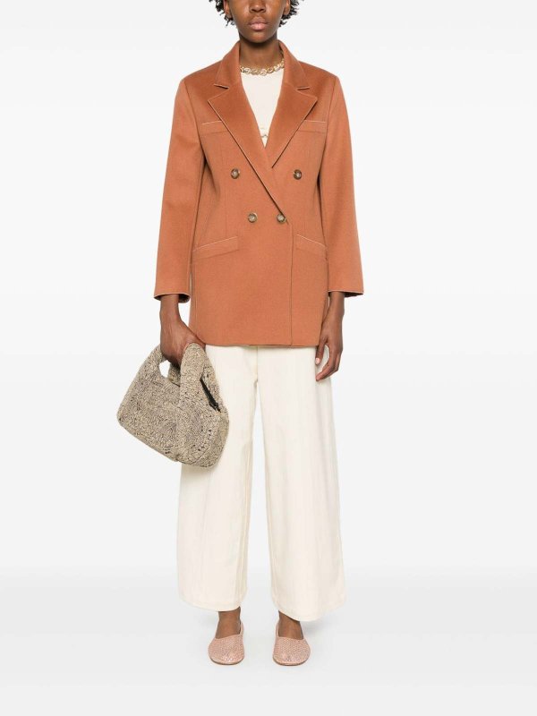 FORTE FORTE: casual trousers online - Cotton High-Waisted Trousers