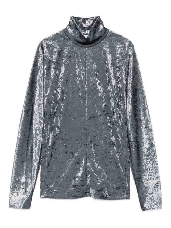 FORTE FORTE: crew necks - Velvet Turtle-Neck Sweater