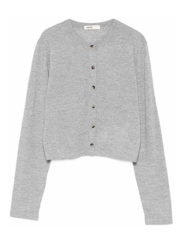 KHAITE: Cardigans - Cardigan - Gris Clair