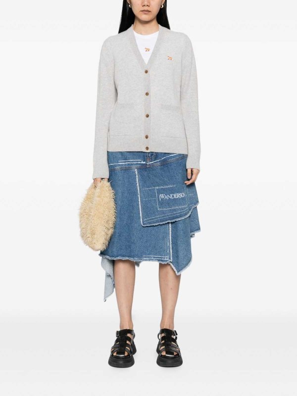 MAISON KITSUNÉ: cardigans online - Baby Fox Wool Cardigan